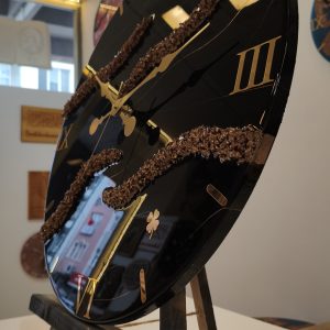 Siyah Altın Epoksi Duvar Saati 60 cm – El Yapımı Lüks Modern Dekoratif Salon Saati - Görsel 5