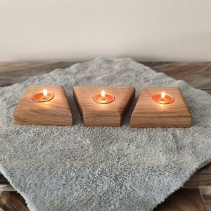 Doğal Ahşap El Yapımı Mumluk – Ceviz Ahşap