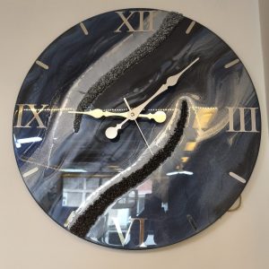 Meteor Yağmuru Epoksi Duvar Saati – 60 cm